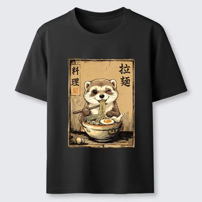 Tokyo-Tiger Ferret Eating Hot Ramen Classic T-Shirt