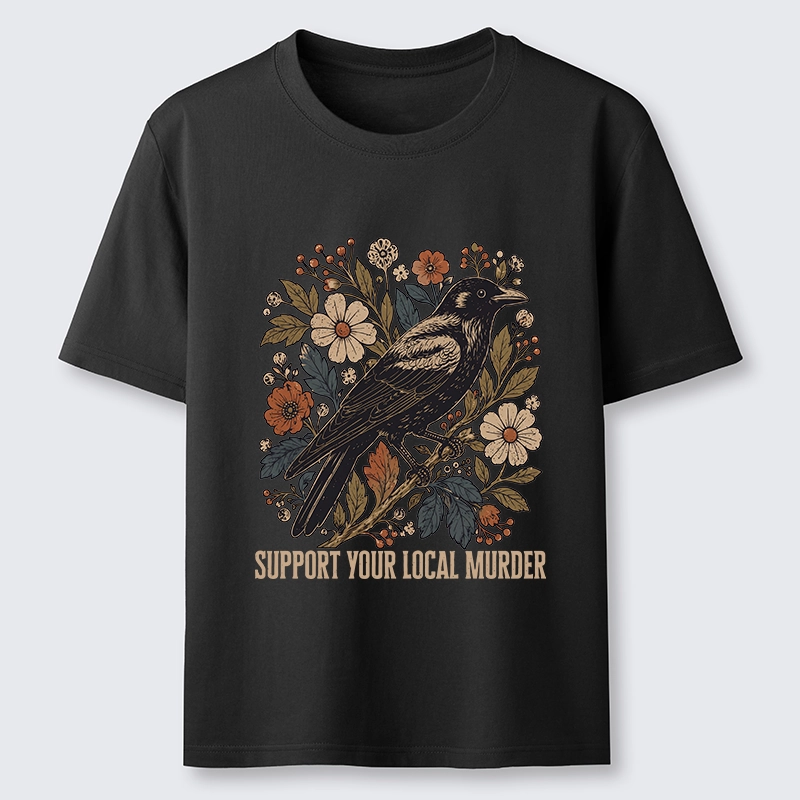 Tokyo-Tiger Floral Crow Vintage Funny Meme Print Classic T-Shirt