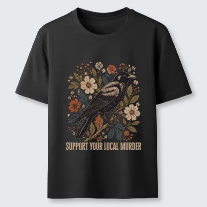 Tokyo-Tiger Floral Crow Vintage Funny Meme Print Classic T-Shirt