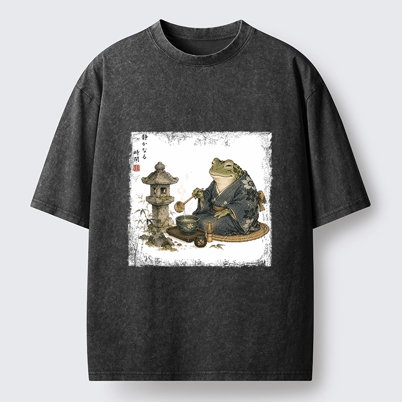 Tokyo-Tiger Calm Tea Frog Washed T-Shirt