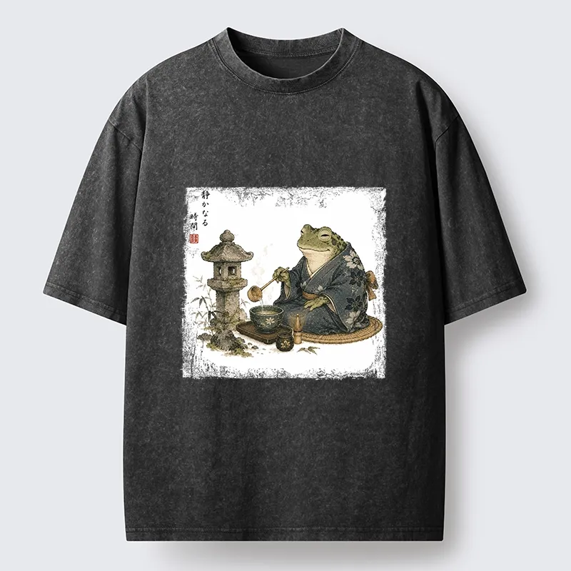 Tokyo-Tiger Calm Tea Frog Washed T-Shirt