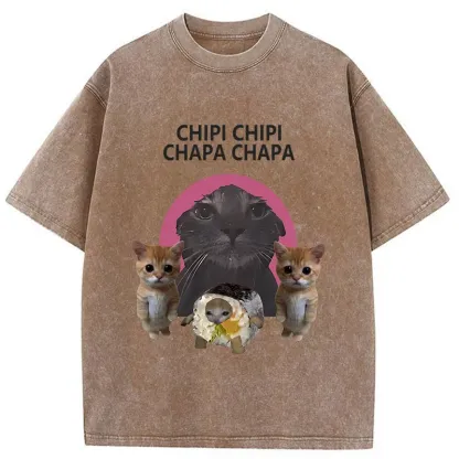 Tokyo-Tiger CHIPI Cats Washed T-Shirt