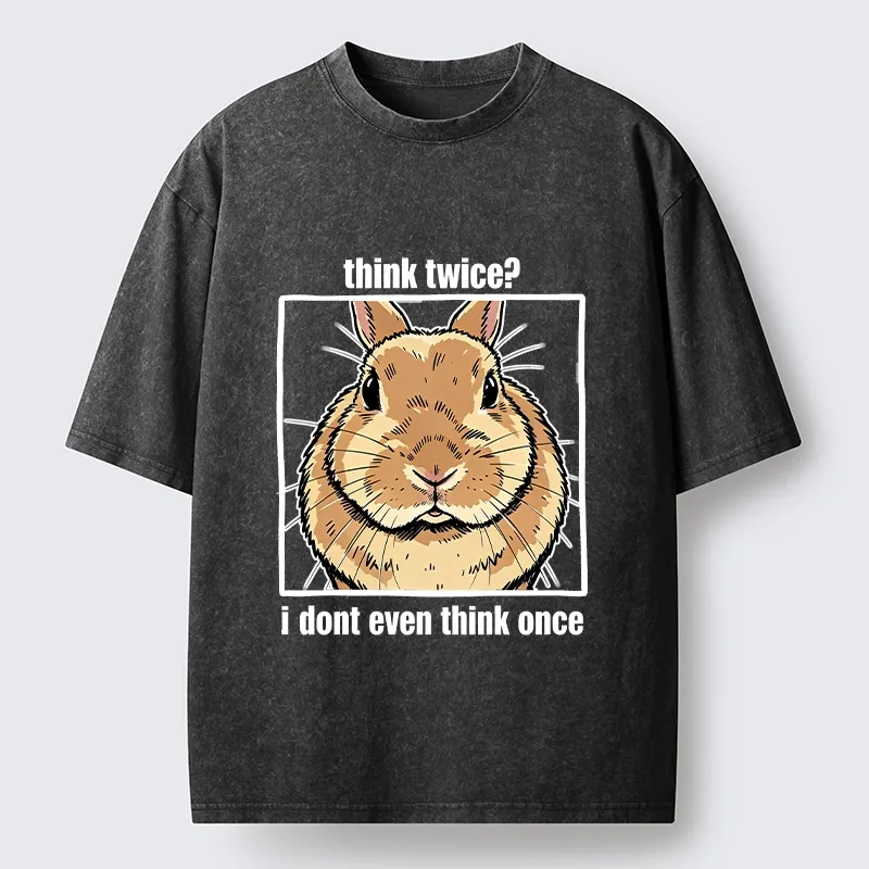 Tokyo-Tiger Funny Carefree Rabbit Meme Washed T-Shirt