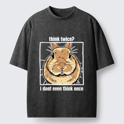 Tokyo-Tiger Funny Carefree Rabbit Meme Washed T-Shirt