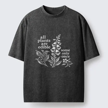 Tokyo-Tiger Funny Poison Plant Art Washed T-Shirt