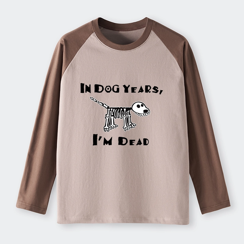 Tokyo-Tiger Funny Meme Old Dog Dead In Dog Years Vibe Raglan Long Sleeve T-shirt