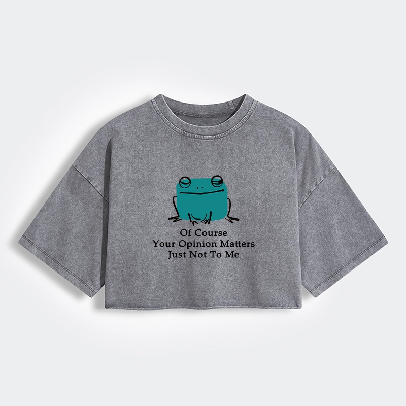 Tokyo-Tiger Cool Frog Unbothered By Others Opinions Women's Washed Crop T-Shirt
