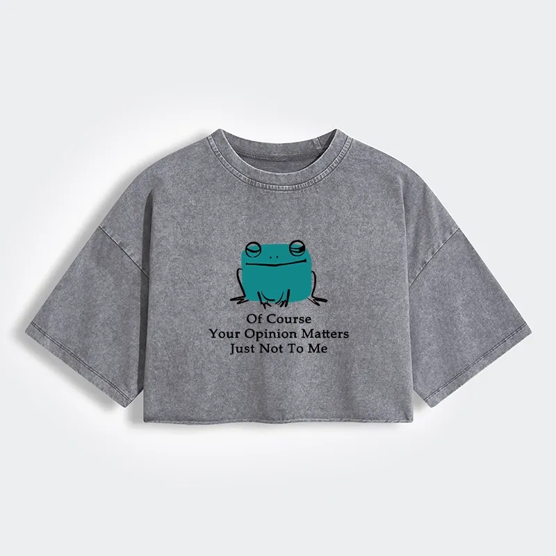 Tokyo-Tiger Cool Frog Unbothered By Others Opinions Women's Washed Crop T-Shirt