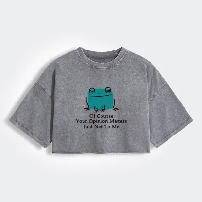 Tokyo-Tiger Cool Frog Unbothered By Others Opinions Women's Washed Crop T-Shirt