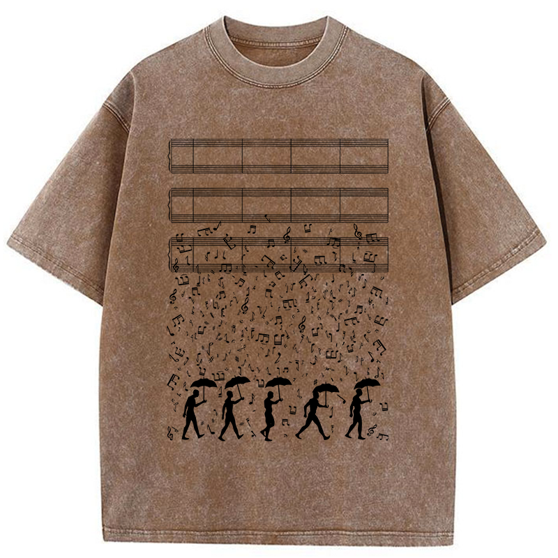 Tokyo-Tiger Notes Like Rain Washed T-Shirt