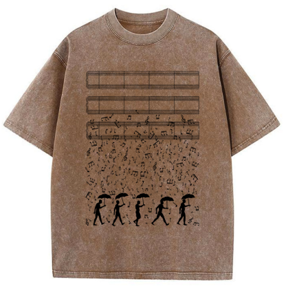 Tokyo-Tiger Notes Like Rain Washed T-Shirt