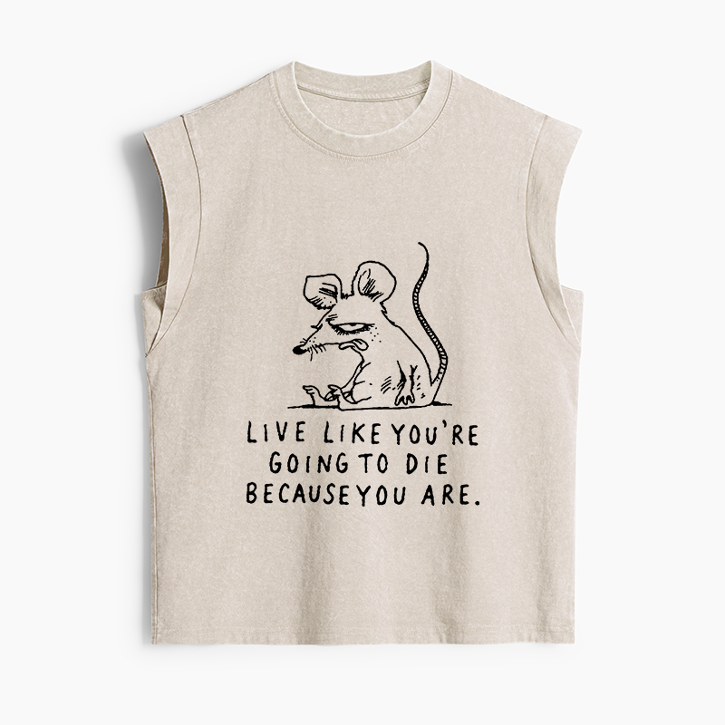 Tokyo-Tiger Funny Meme Sarcastic Rat Life Truth Women's Washed Tank Tops