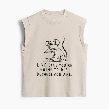 Tokyo-Tiger Funny Meme Sarcastic Rat Life Truth Women's Washed Tank Tops