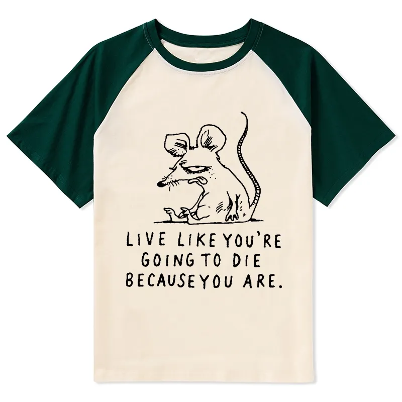Tokyo-Tiger Funny Meme Sarcastic Rat Life Truth Raglan T-shirt