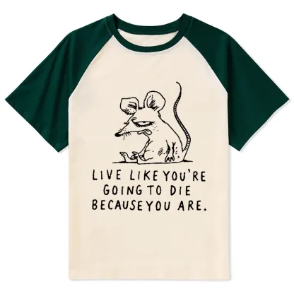 Tokyo-Tiger Funny Meme Sarcastic Rat Life Truth Raglan T-shirt