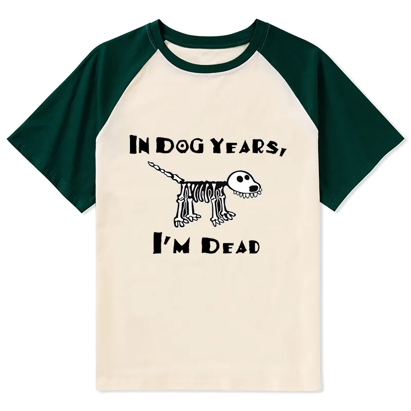 Tokyo-Tiger Funny Meme Old Dog Dead In Dog Years Vibe Raglan T-shirt Sale