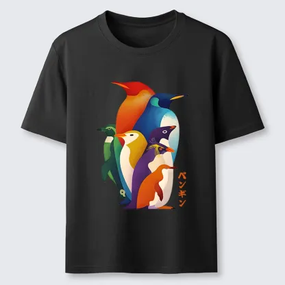 Tokyo-Tiger Cute Multi Tone Penguins Classic T-Shirt