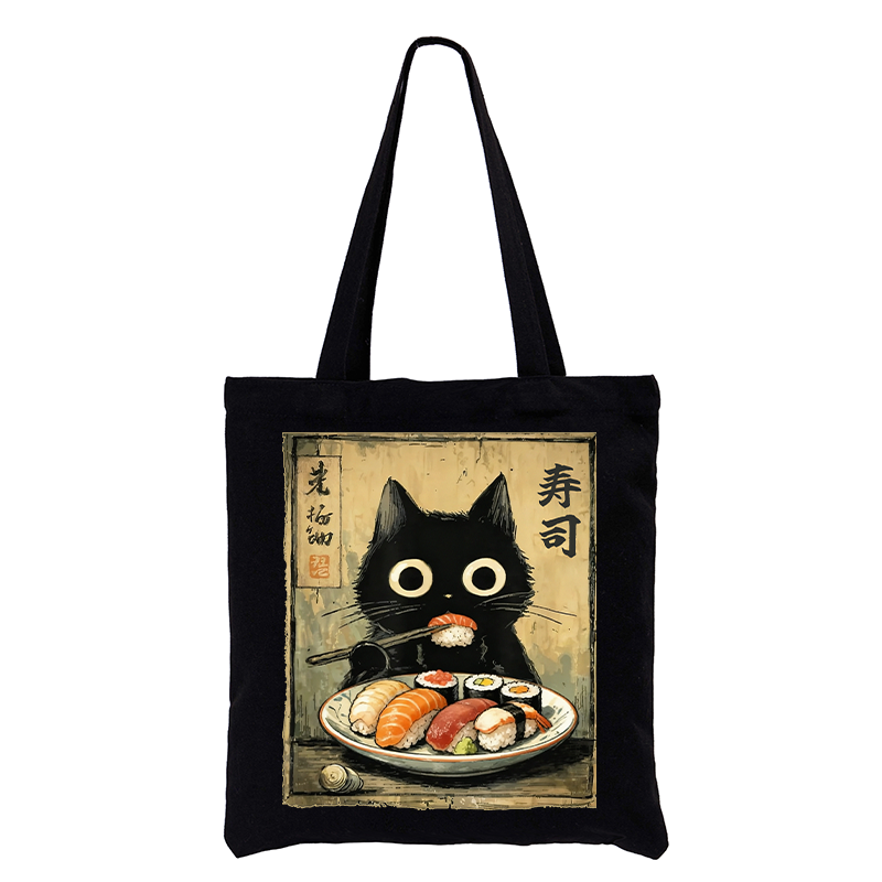 Tokyo-Tiger Vintage Japanese Sushi Cat Tote Bag