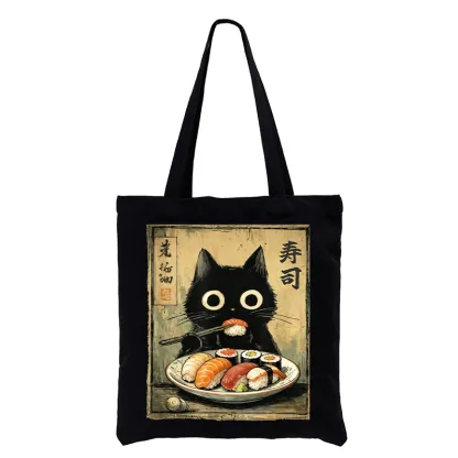 Tokyo-Tiger Vintage Japanese Sushi Cat Tote Bag