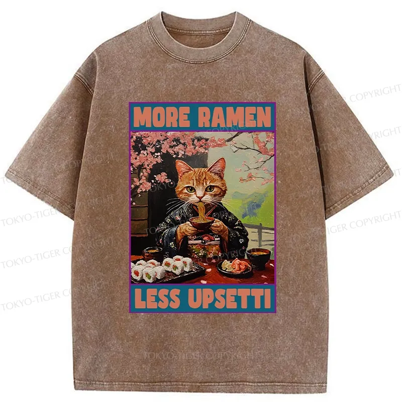 Tokyo-Tiger More Ramen Less Upsetti Washed T-Shirt