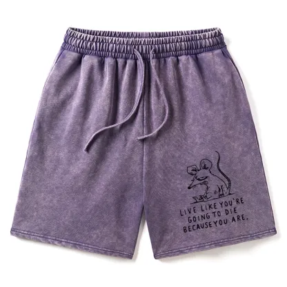 Tokyo-Tiger Funny Meme Sarcastic Rat Life Truth Washed Shorts