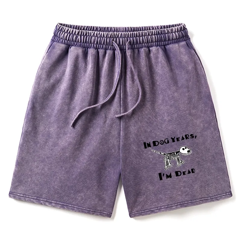 Tokyo-Tiger Funny Meme Old Dog Dead In Dog Years Vibe Washed Shorts Sale