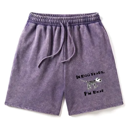 Tokyo-Tiger Funny Meme Old Dog Dead In Dog Years Vibe Washed Shorts