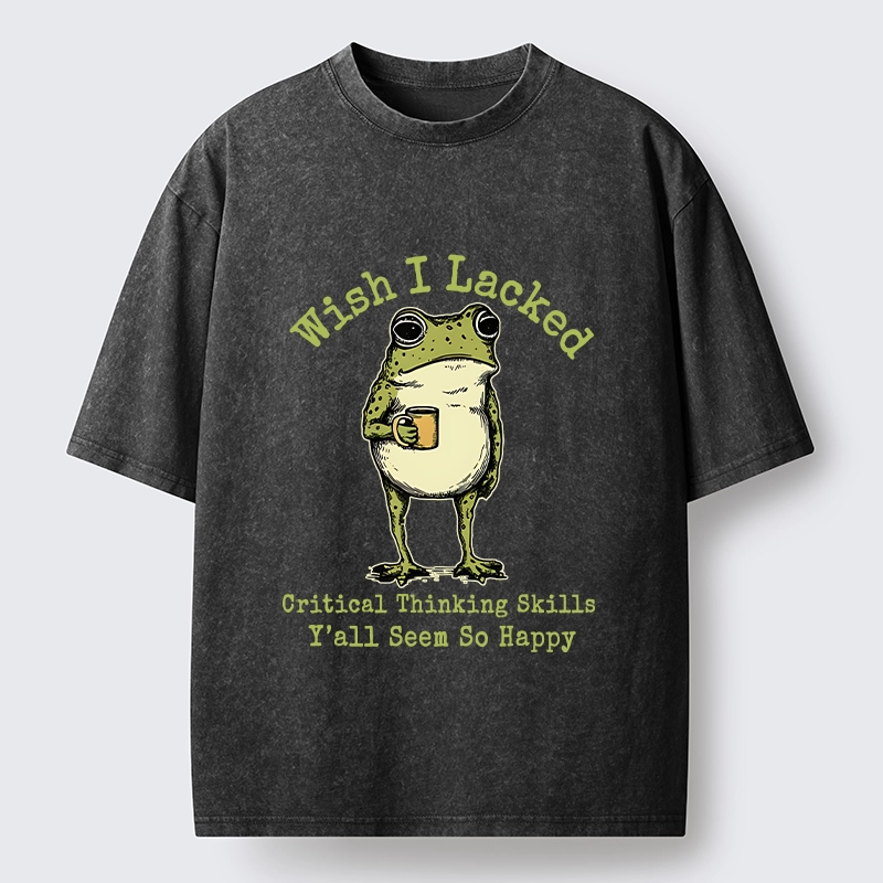 Tokyo-Tiger Critical Thinking Frog Meme Washed T-Shirt