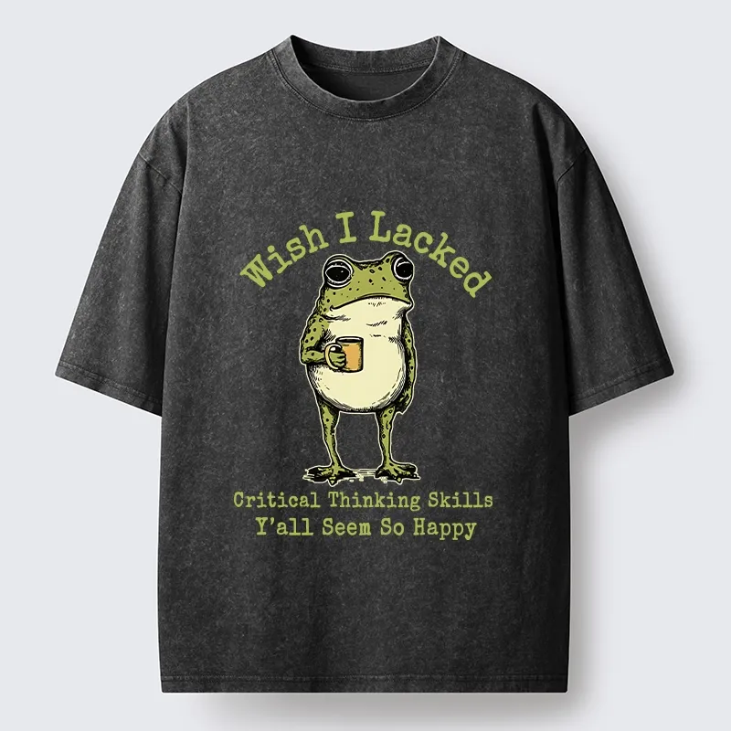Tokyo-Tiger Critical Thinking Frog Meme Washed T-Shirt