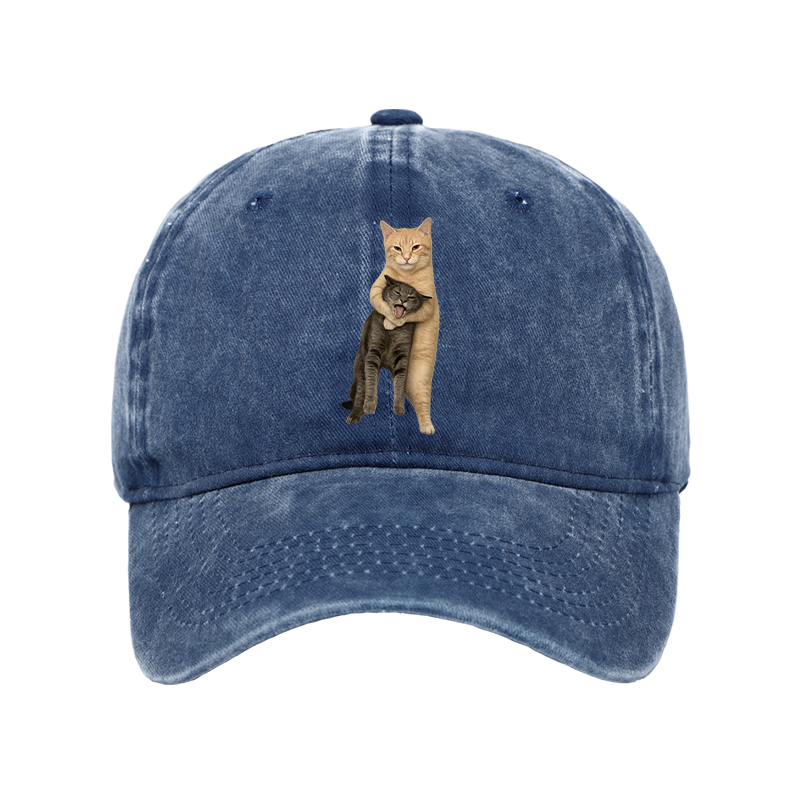 Tokyo-Tiger Orange Cat’s Tight Embrace Washed Cap