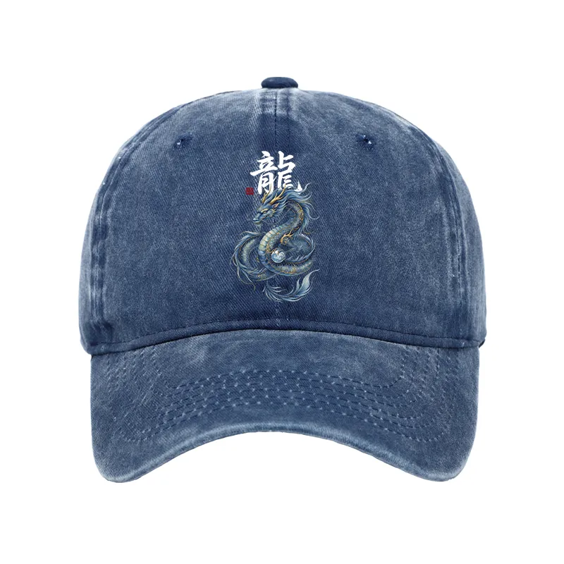 Tokyo-Tiger Mythic Blue Dragon Washed Cap
