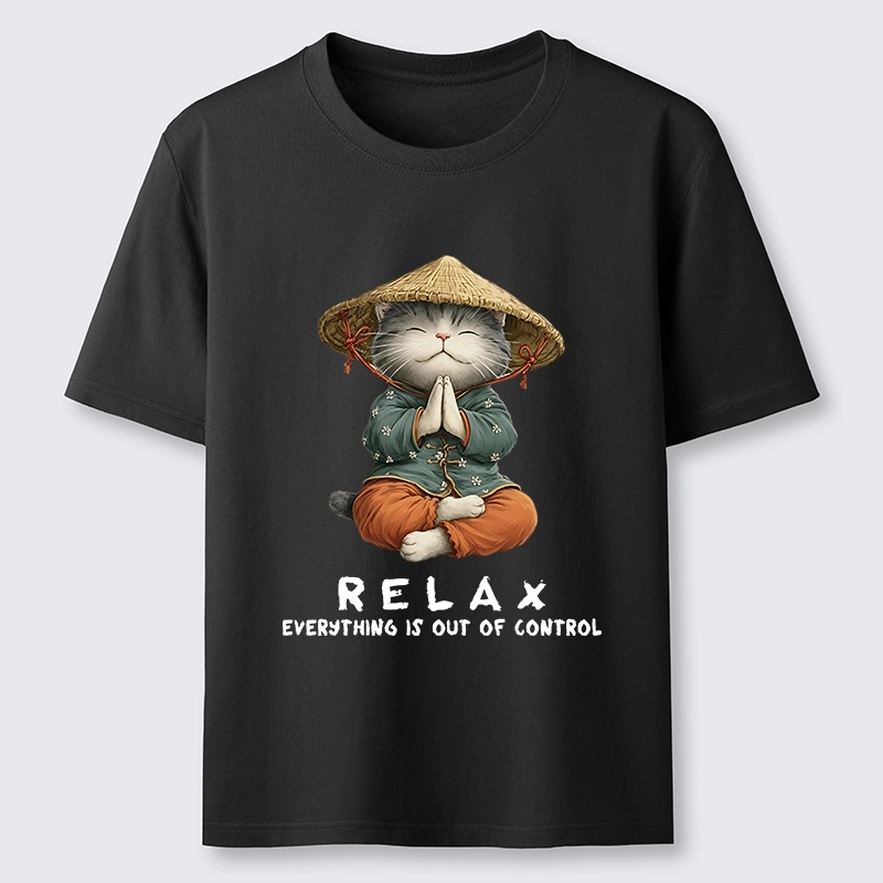 Tokyo-Tiger Zen Relax Cat Graphic Classic T-Shirt