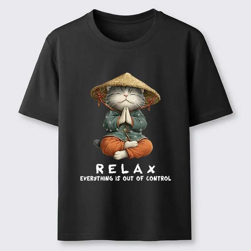 Tokyo-Tiger Zen Relax Cat Graphic Classic T-Shirt