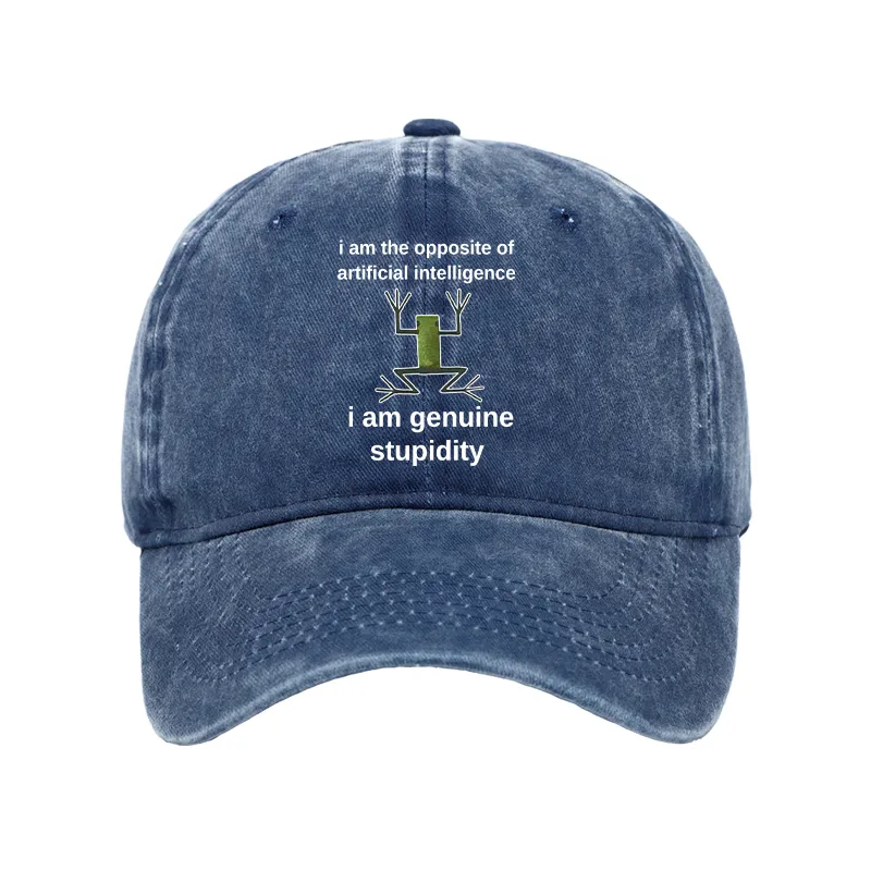 Tokyo-Tiger Genuine Stupidity Frog Meme Washed Cap