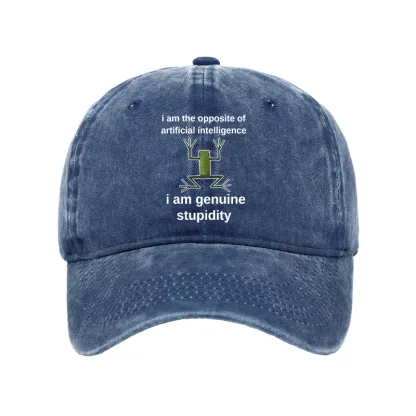 Tokyo-Tiger Genuine Stupidity Frog Meme Washed Cap