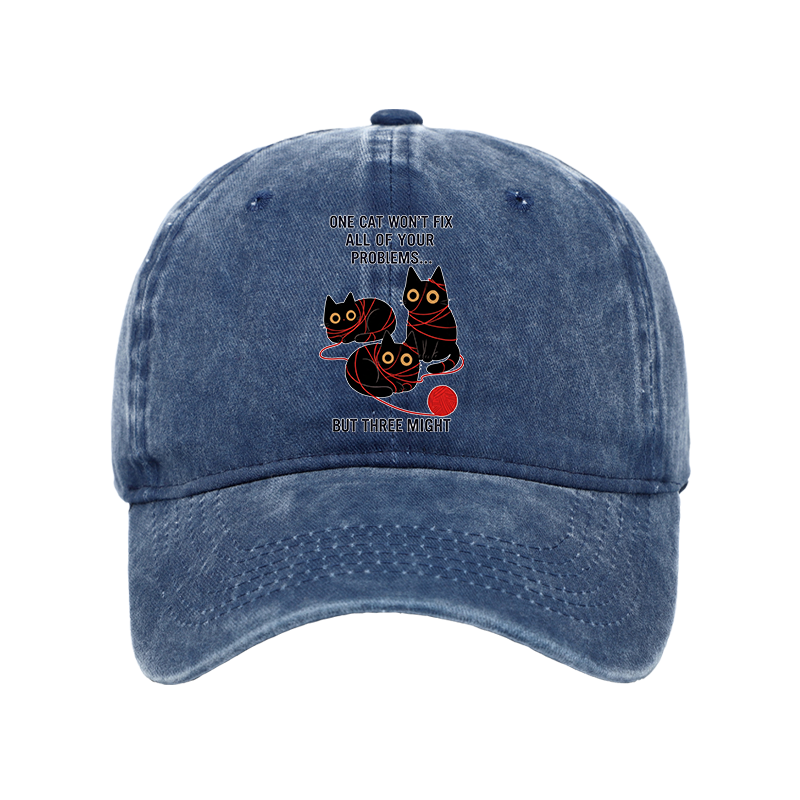 Tokyo-Tiger Three Cats Fix All Problems Washed Cap