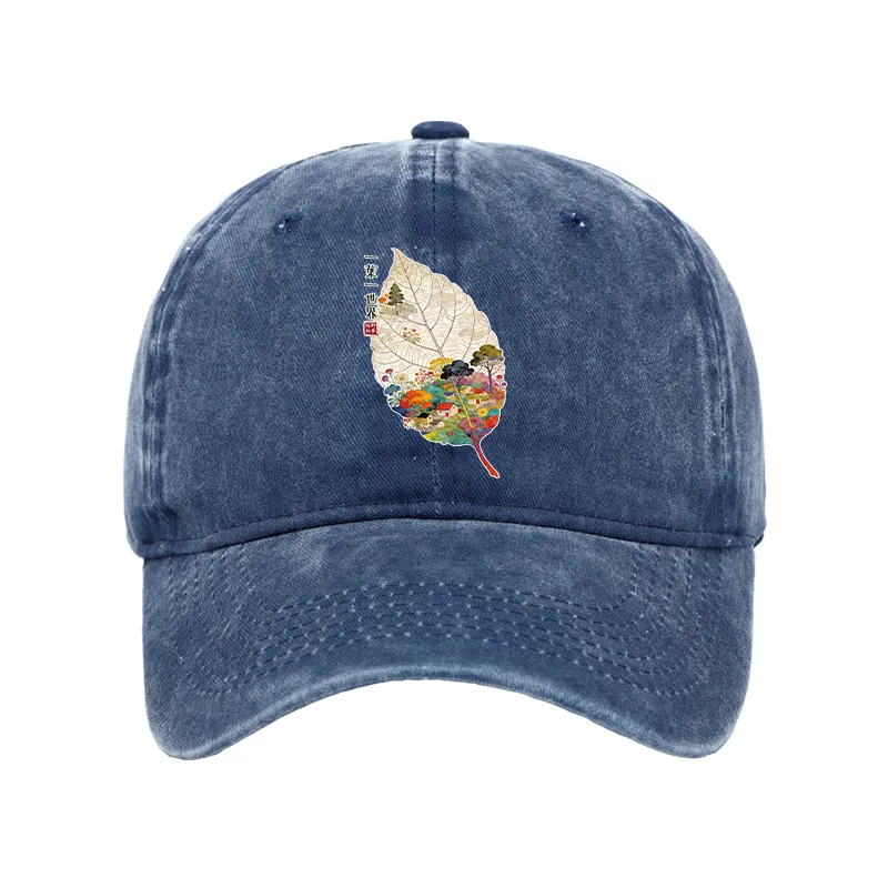 Tokyo-Tiger One Leaf Holds A Tiny Colorful World Washed Cap