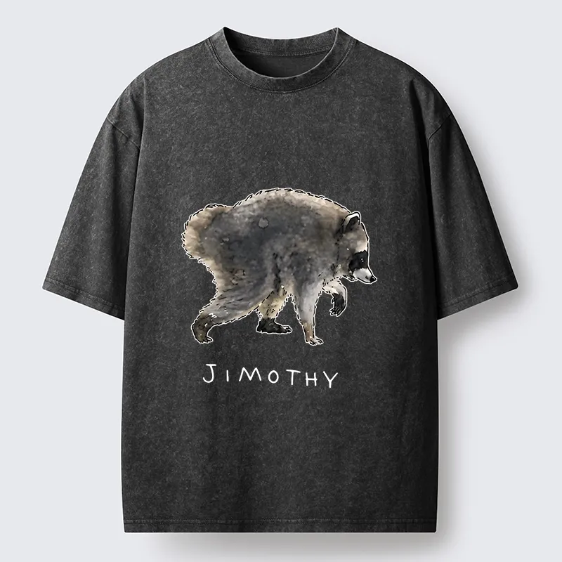 Tokyo-Tiger Jimothy Raccoon Art Washed T-Shirt