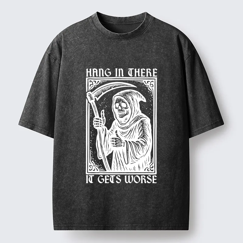 Tokyo-Tiger Hang In There Skeleton Washed T-Shirt
