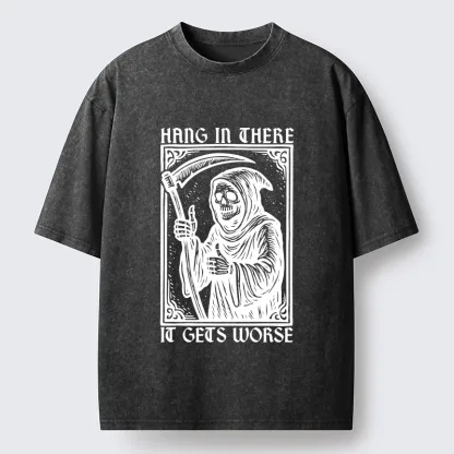 Tokyo-Tiger Hang In There Skeleton Washed T-Shirt