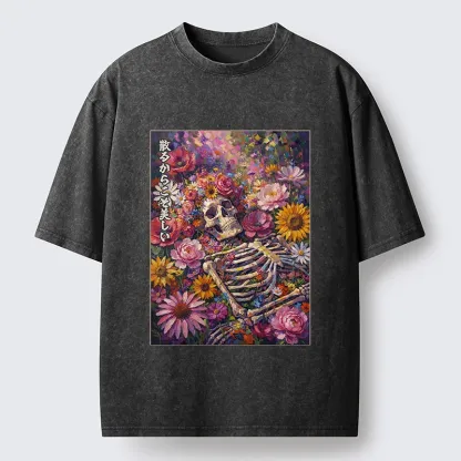 Tokyo-Tiger Bloom And Bones Washed T-Shirt