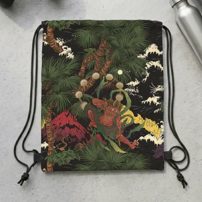 Tokyo-Tiger Japanese Yokai Drawstring Backpack