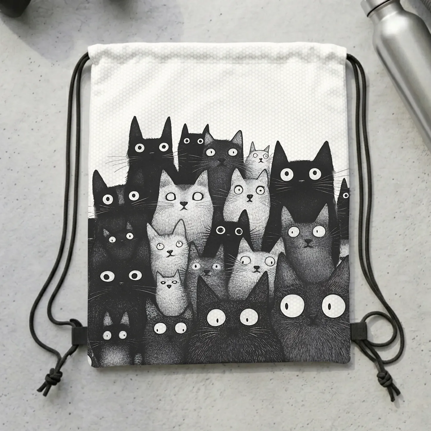 Tokyo-Tiger The Judgmental Stare Of Cats Drawstring Backpack