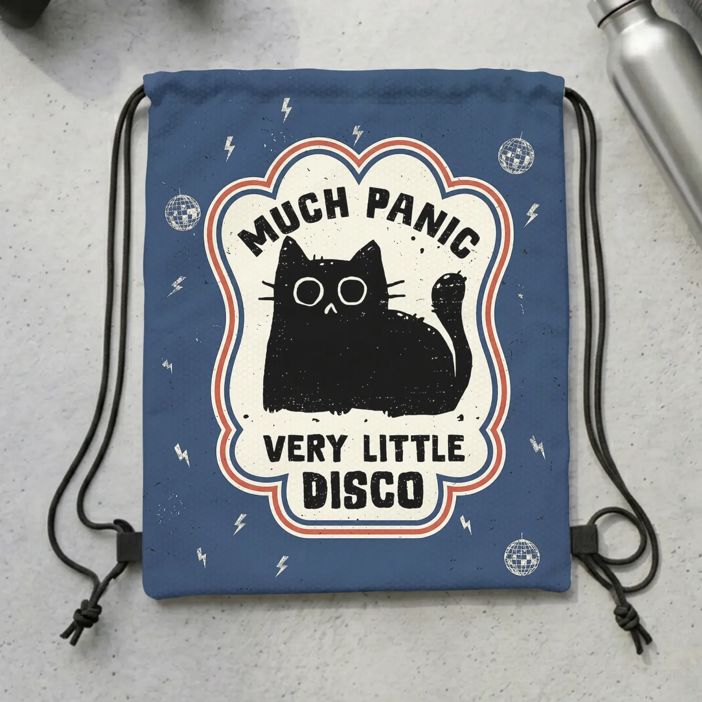 Tokyo-Tiger "Much Panic"Retro Drawstring Backpack