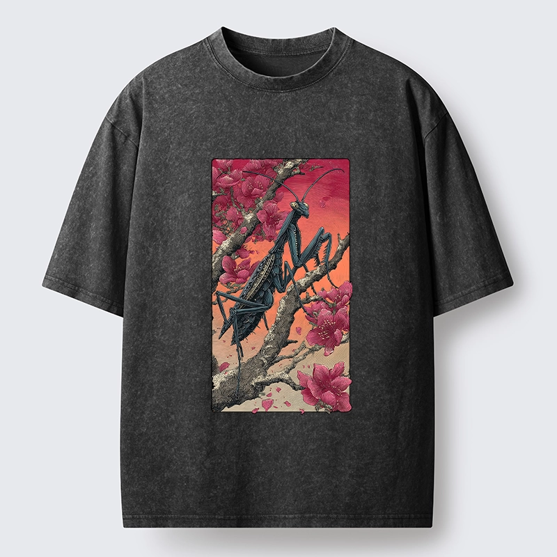 Tokyo-Tiger Wild Blossom Mantis Washed T-Shirt