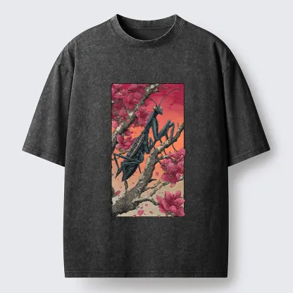 Tokyo-Tiger Wild Blossom Mantis Washed T-Shirt
