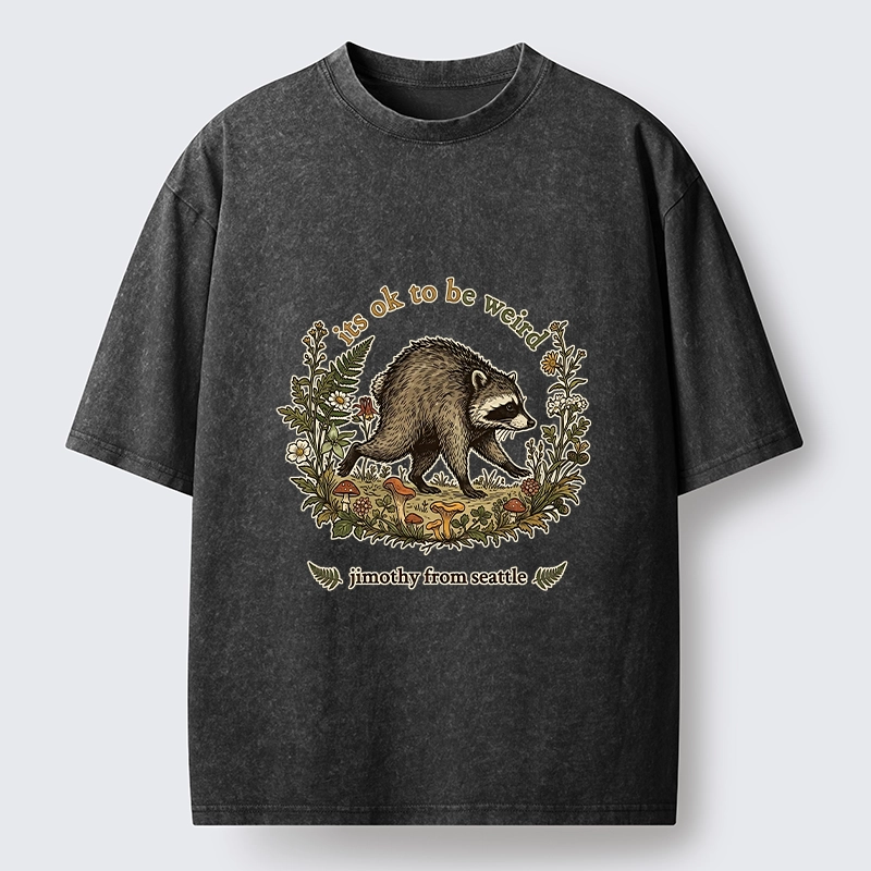 Tokyo-Tiger Funny Jimothy Raccoon Washed T-Shirt