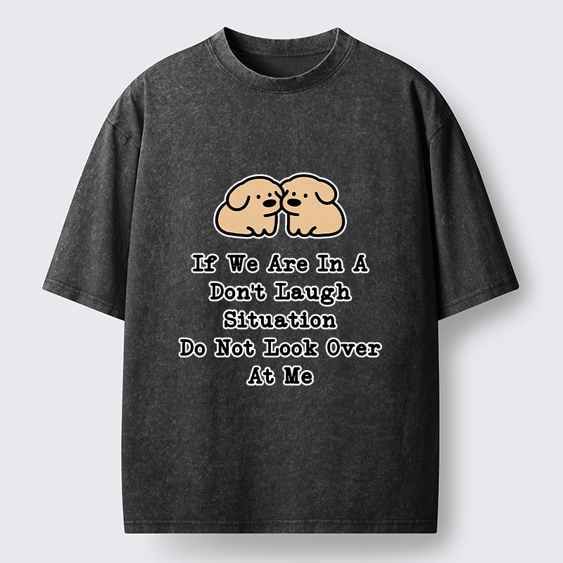 Tokyo-Tiger Funny Silent Dog Washed T-Shirt