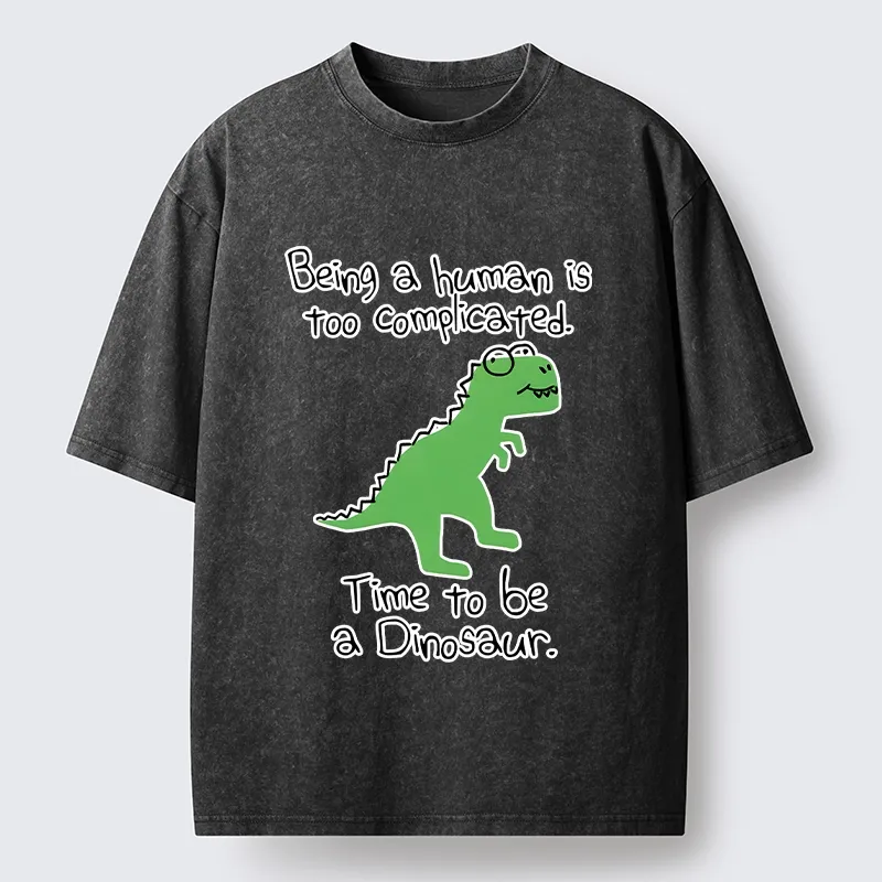 Tokyo-Tiger Dinosaur Life Mood Washed T-Shirt