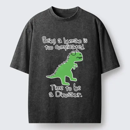 Tokyo-Tiger Dinosaur Life Mood Washed T-Shirt